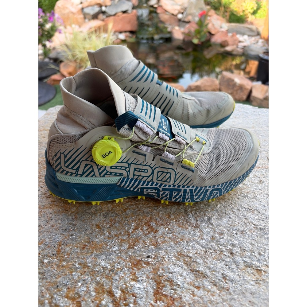 La Sportiva Cyklon Women 8.5 Trail Running Shoes BOA Gray Blue 20Y-C